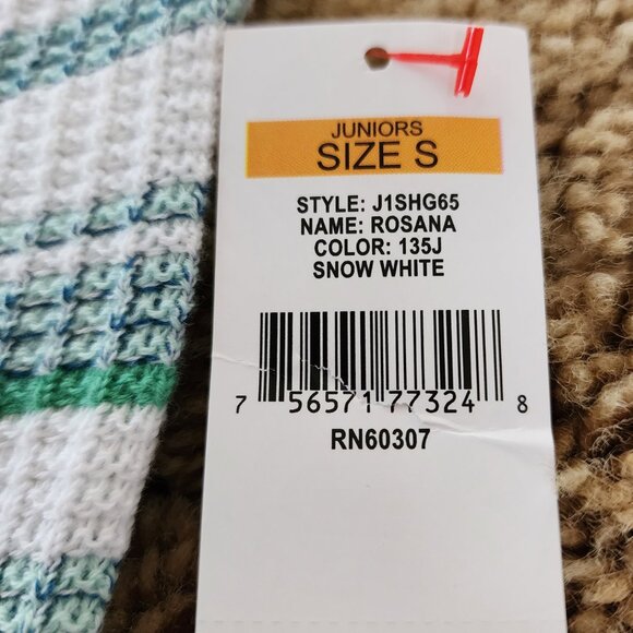 UNIONBAY Junior Womens Rosana Snow White Stripe Sweater Tank Top Size: Small NWT - Picture 6 of 6